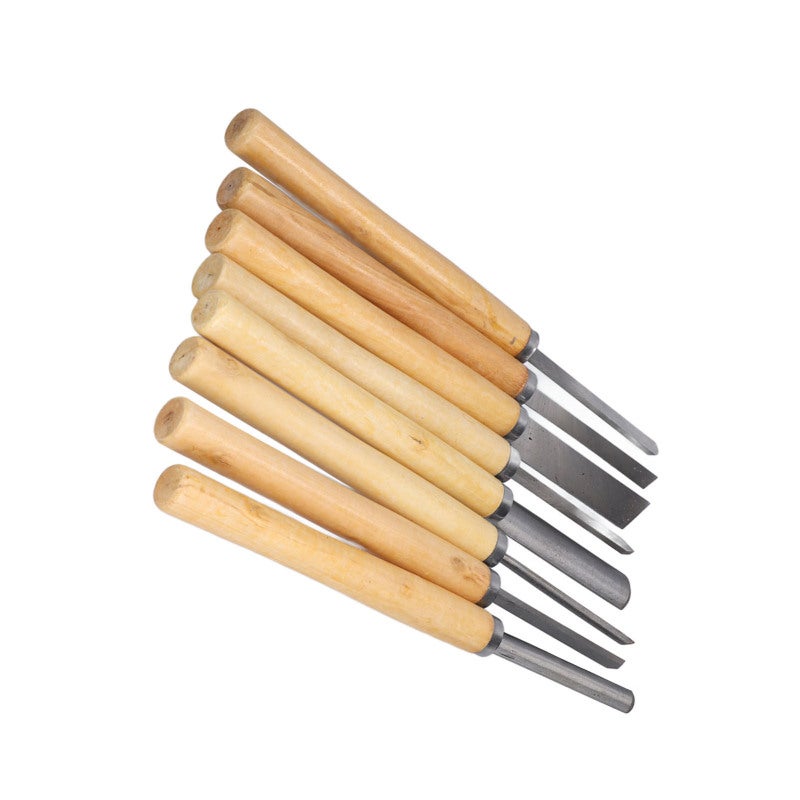 Wood Carving Chisels 8 Piece Set Ergonomic Non-Slip Handle High Hardness HRC58-62 - High Frequency Hardening Cutting Edge Wood Turning Chisels for Woodworking - Image 2