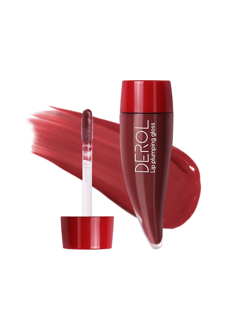 ديرول ملمع شفاه ممتلئ، أحمر شفاه سائل مرطب، ملمع شفاه يدوم طويلًا بتغطية كاملة، قاعدة شفاه شفافة لامعة بلون الفلفل الحار - Image 1