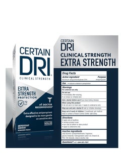 CERTAIN DRI Certain Dri Extra Strength Clinical Antiperspirant Solid Deodorant, Hyperhidrosis Treatment for Men & Women, Long-Lasting 72hr Protection, Effective Sweat Control, Powder Fresh Scent, 1.7oz, 3 Pack  - Image 5
