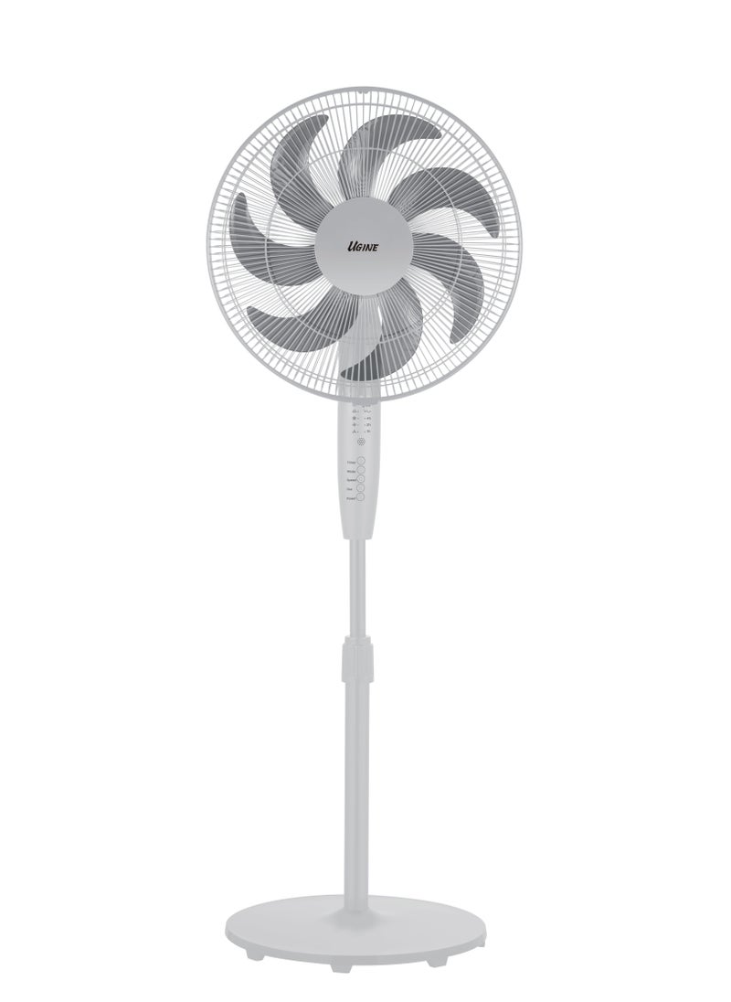 UGINE Ugine Stand Fan with Remote, 7 Blades, White, USASF7 