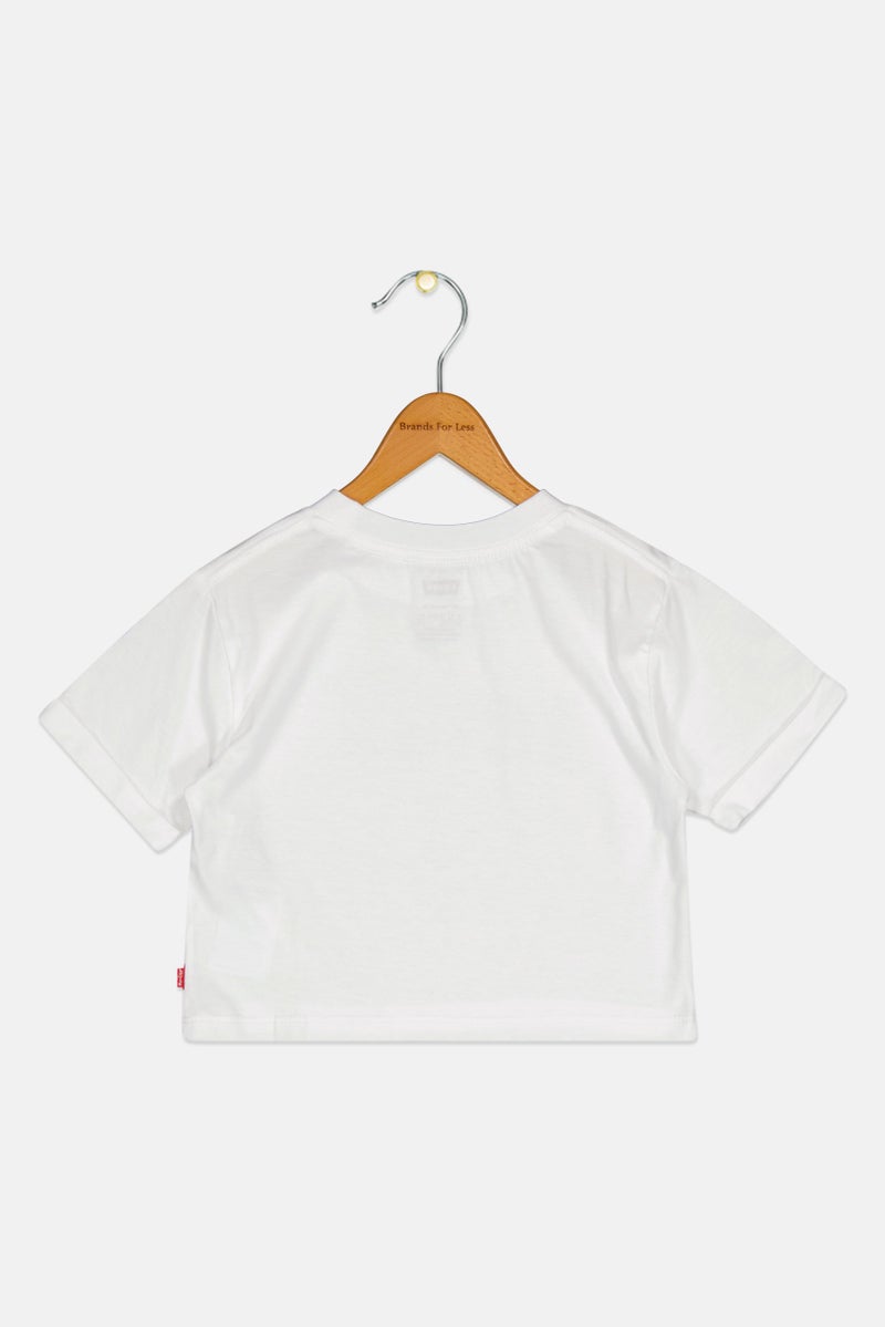 Levi's Toddlers Girl Brand Logo Crop Top, White - Image 2