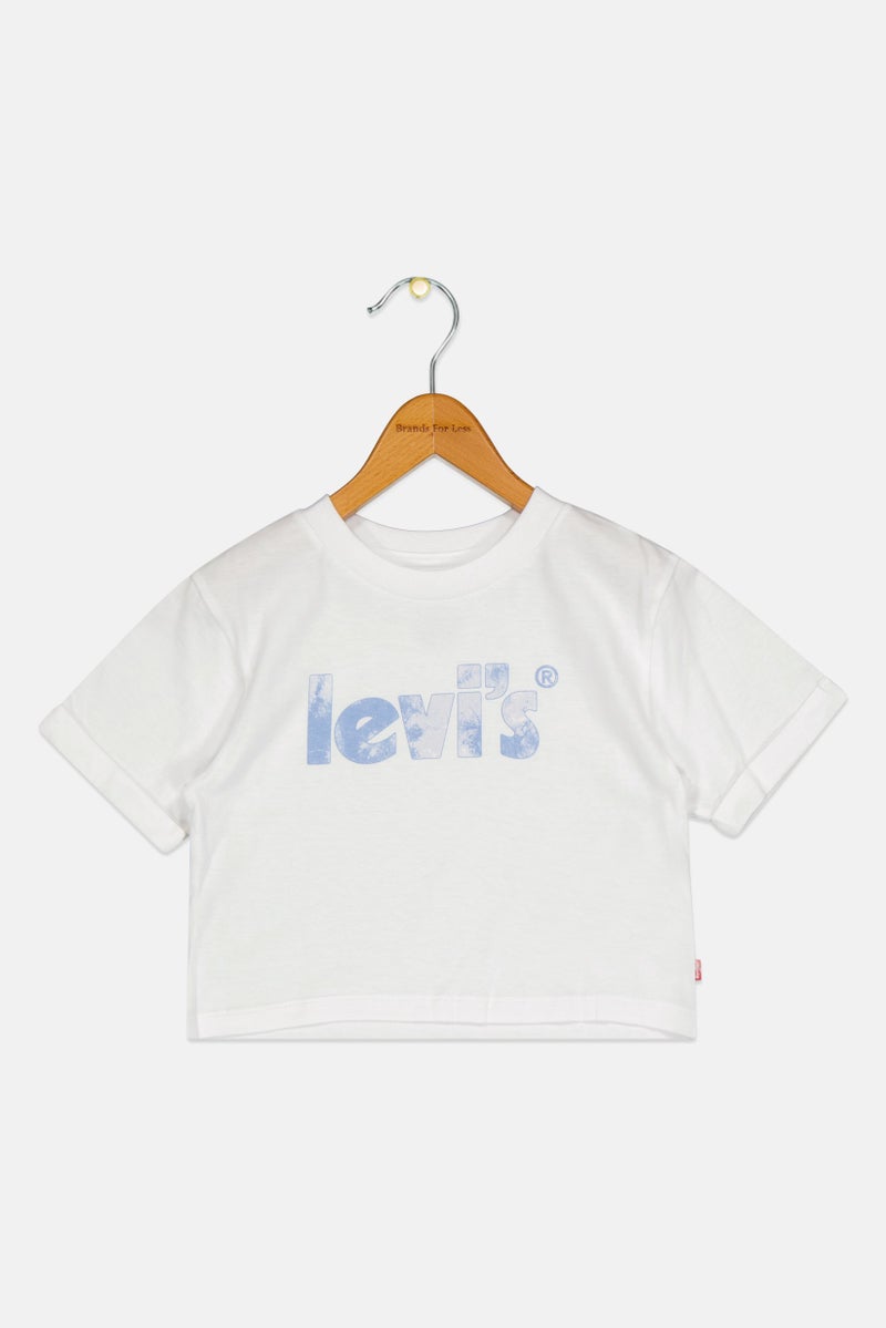 Levi's Toddlers Girl Brand Logo Crop Top, White - Image 1