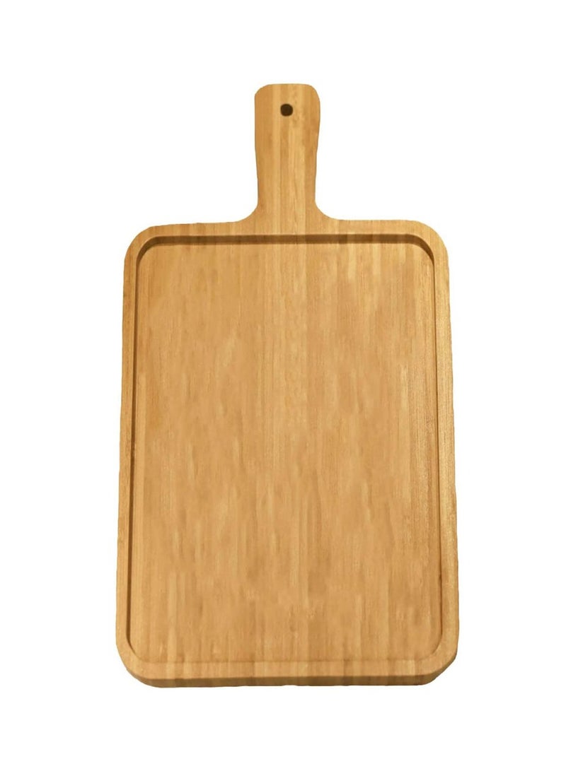 FFD Bamboo Cheese Board Pizza Tray Handmade Wooden Pizza Peel with Handle Fruit and Cheeze Serving Plate Square Chopping Board Bread Vegetables Kitchen Organizer  - Image 1