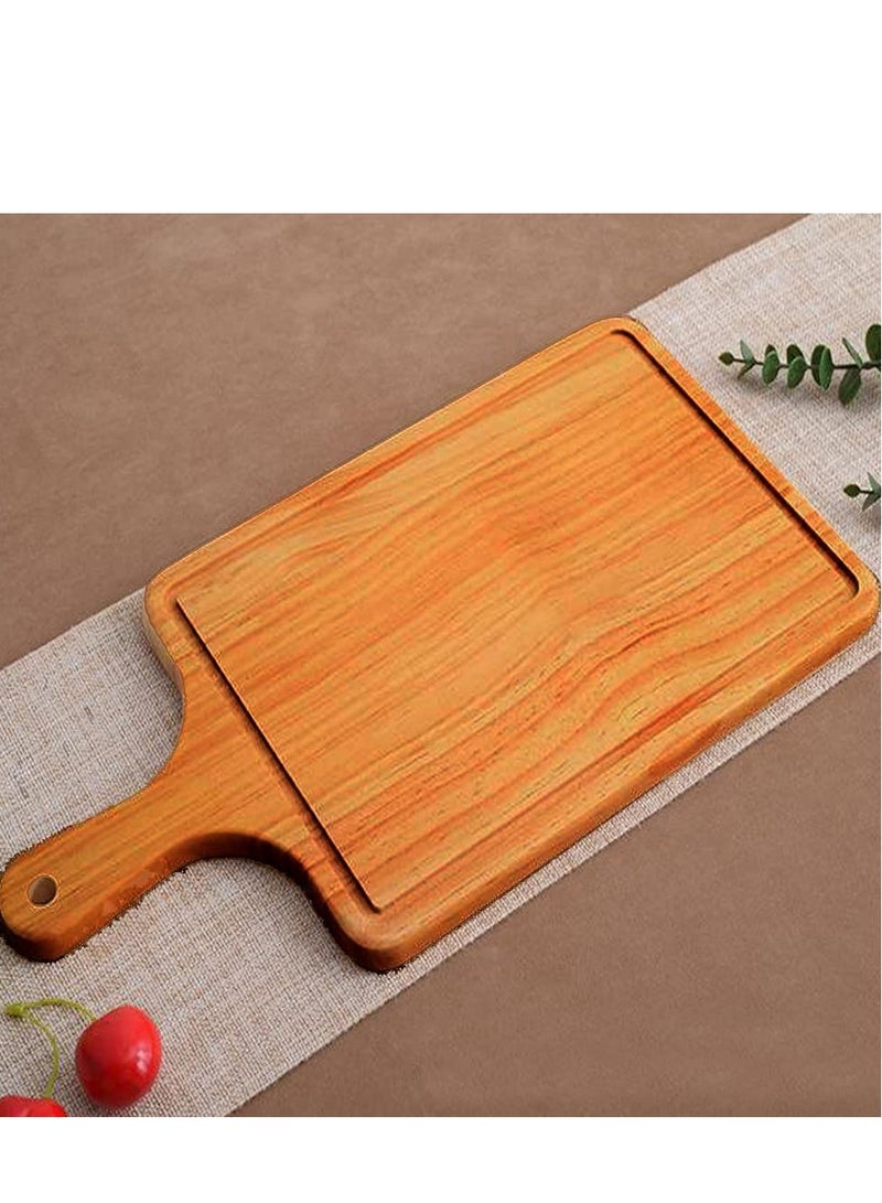 FFD Bamboo Cheese Board Pizza Tray Handmade Wooden Pizza Peel with Handle Fruit and Cheeze Serving Plate Square Chopping Board Bread Vegetables Kitchen Organizer  - Image 4