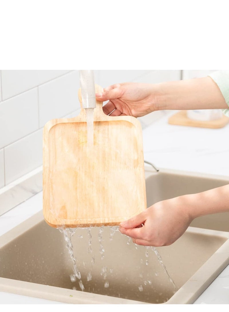 FFD Bamboo Cheese Board Pizza Tray Handmade Wooden Pizza Peel with Handle Fruit and Cheeze Serving Plate Square Chopping Board Bread Vegetables Kitchen Organizer  - Image 5