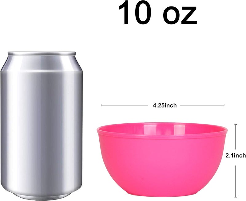 Youngever 9 Pack 10 Ounce Plastic Bowls Kids Plastic Bowls Set of 9 9 Peach Colors - Image 2