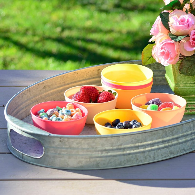 Youngever 9 Pack 10 Ounce Plastic Bowls Kids Plastic Bowls Set of 9 9 Peach Colors - Image 5