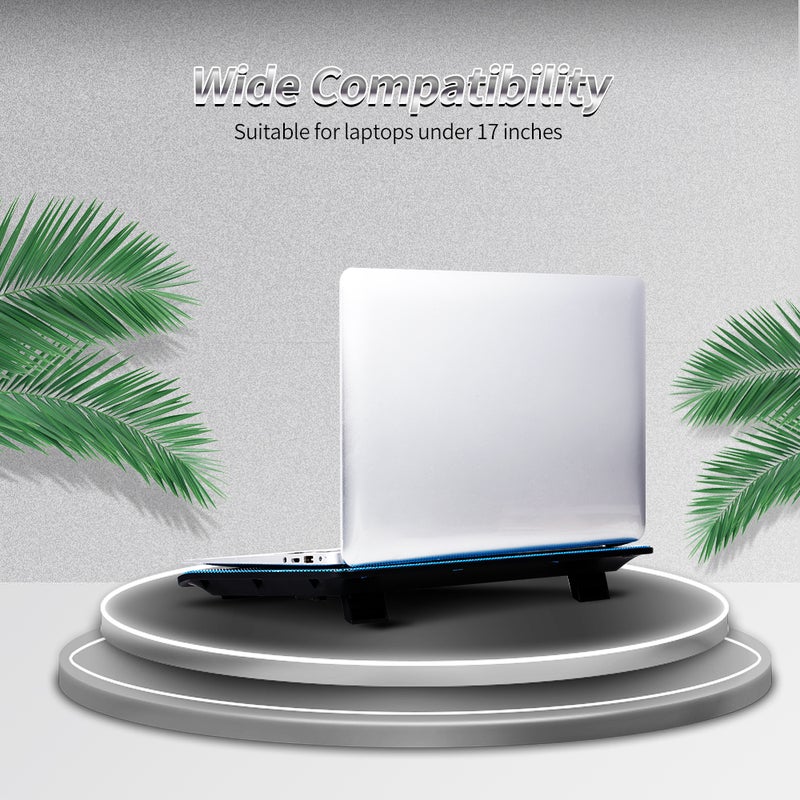 Loquat High Performance Laptop Cooling Pad Double Fans Cooler With Two USB Ports 34 x 25 x 2.5cm Blue  - Image 4