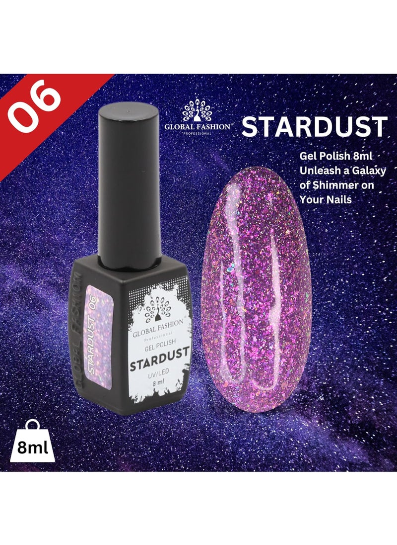 GLOBAL FASHION Professional - Stardust Gel Polish 8Ml Unleash A Universe Of Shimmering Hues On Your Fingertips (22 Colors)  (06) - Image 1