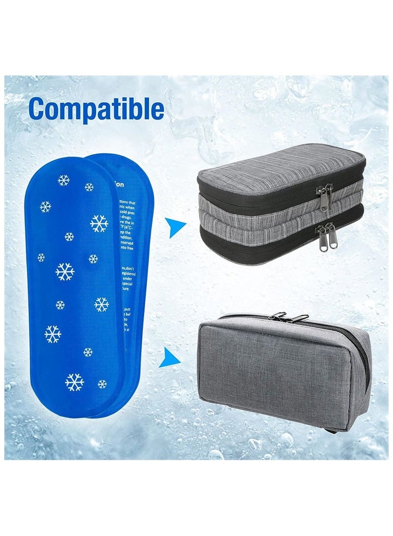 فولانري عبوات الثلج للأنسولين، 4 قطع من عبوات الثلج المبردة القابلة لإعادة الاستخدام لحقيبة تخزين برودة الأنسولين لمرضى السكري، عبوات الثلج لحالات السفر لمرضى السكري، لمعظم حقائب السفر المعزولة للأدوية - Image 5