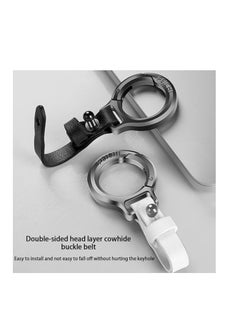 OUYoo OUYoo 4Pcs Car Keychain Personalized Creative, Premium Car Keychain, Zinc Alloy Keychain Leather Strap Car Key Fob, Durable Leather Car Keychain, Key Fob Accessory with Keyrings Zinc Alloy Buckle.  - Image 2