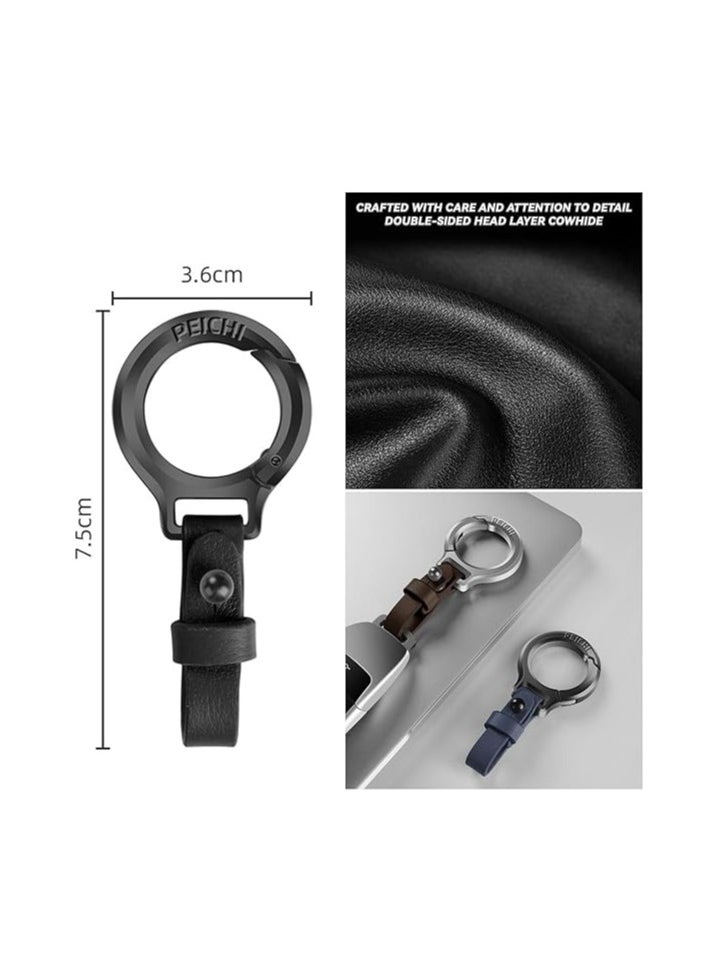 OUYoo OUYoo 4Pcs Car Keychain Personalized Creative, Premium Car Keychain, Zinc Alloy Keychain Leather Strap Car Key Fob, Durable Leather Car Keychain, Key Fob Accessory with Keyrings Zinc Alloy Buckle.  - Image 5