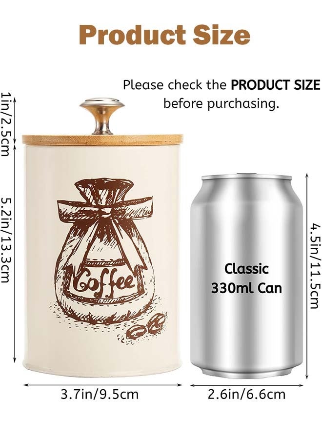 YIM-VIBEHAUS 3 Pieces Canister Sets for Kitchen Storage, Metal Vintage Kitchen Containers & Storage with Bamboo Lid, Coffee Sugar Tea Metal Canister Jars, Food Storage Canister, Kitchen Decor, Beige  - Image 5