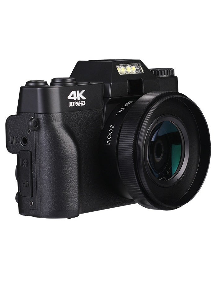 Generic Vlogging Camera, 4K 75MP Digital Camera for Photography, 16X Digital Zoom, Vlogging Camera for YouTube with180 Degree Flip Screen, Wide Angle Lens, 2 Batteries and 32GB Micro SD Card (Black)  - Image 2