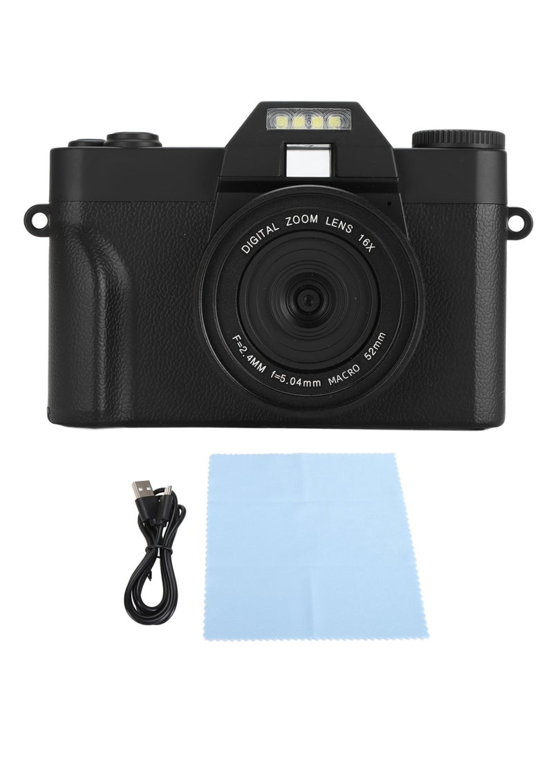 Generic Vlogging Camera, 4K 75MP Digital Camera for Photography, 16X Digital Zoom, Vlogging Camera for YouTube with180 Degree Flip Screen, Wide Angle Lens, 2 Batteries and 32GB Micro SD Card (Black)  - Image 5