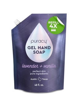 puracy Puracy Organic Hand Soap, Professional Hand Washers We've All Become, Moisturizing Natural Gel Hand Wash Soap, Liquid Hand Soap Refills for Soft Skin (Refill Lavender & Vanilla, 48 Ounce)  - Image 1