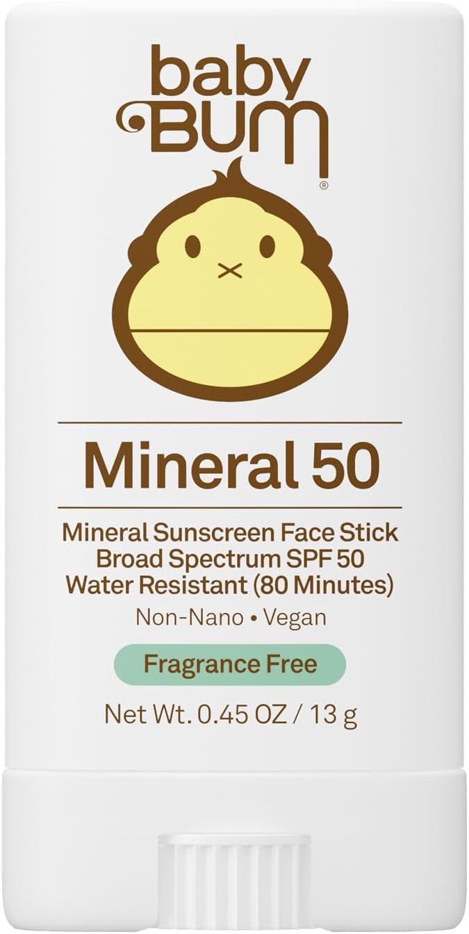 Sun Bum Baby SPF 50 Sunscreen Stick, Mineral Roll-On UVA/UVB Face and Body Protection for Sensitive Skin, Fragrance Free, Travel Size, Unscented, 0.45 Oz - Image 1