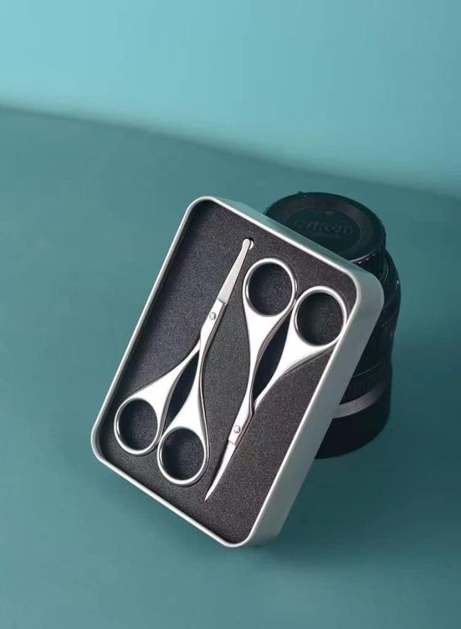 Stainless steel round head scissors, nose hair scissors/eyebrow scissors set/double eyelid stickers, beauty scissors - Image 4