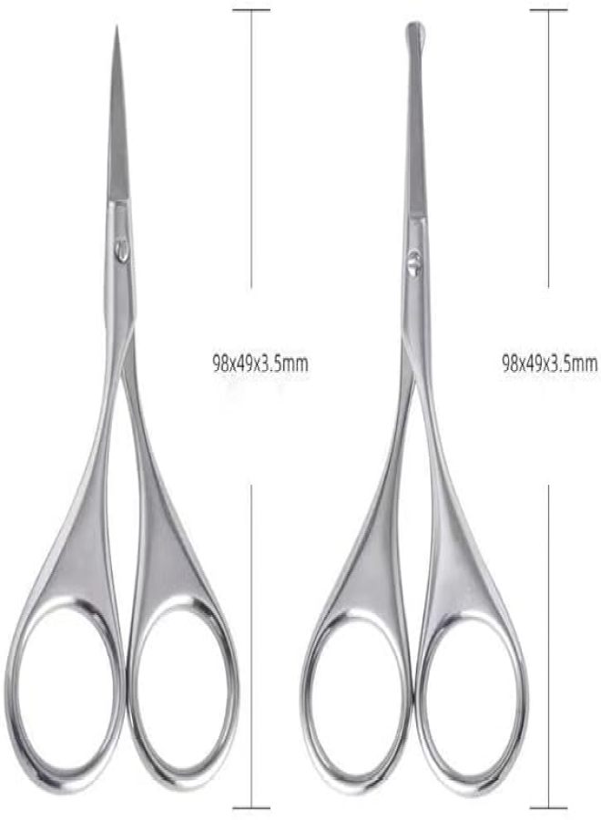 Stainless steel round head scissors, nose hair scissors/eyebrow scissors set/double eyelid stickers, beauty scissors - Image 3