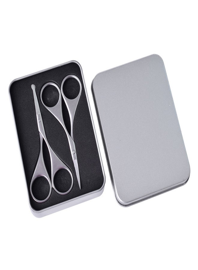 Stainless steel round head scissors, nose hair scissors/eyebrow scissors set/double eyelid stickers, beauty scissors - Image 2