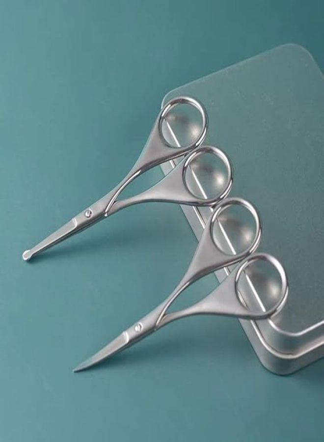 Stainless steel round head scissors, nose hair scissors/eyebrow scissors set/double eyelid stickers, beauty scissors - Image 5