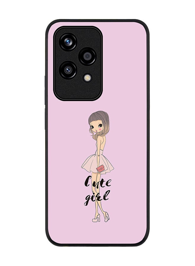 Stylizedd حافظة حواف سوداء متينة لهونر 200 لايت، حافظة مرنة رقيقة من المطاط ضد السقوط - فتاة لطيفة كوي - Image 1