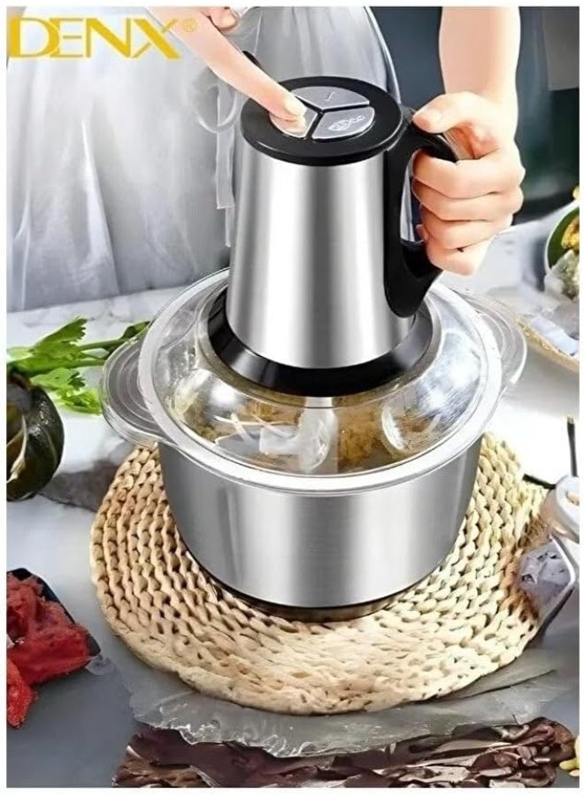 دينكس فرامة لحم كهربائية من دينكس بسعة 3 لتر، طراز DX3206، بقوة 300 واط، مزودة بوعاء من الفولاذ المقاوم للصدأ بثلاث سرعات، محضرة طعام متعددة الوظائف لفرم اللحوم والخضروات والفواكه والمكسرات وأطعمة الأطفال. - Image 2