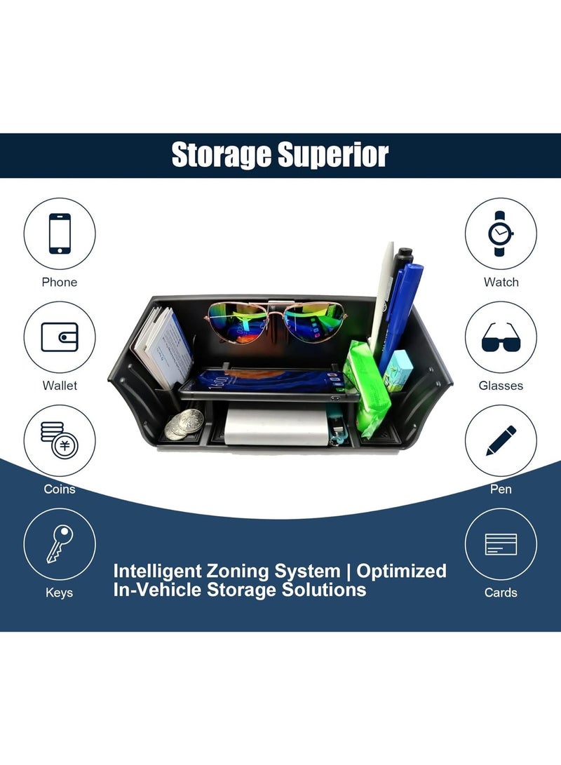 " for Land Rover Defender Accessories 2020-2022 Center Console Organizer Tray for Defender 90 110 130 2021 Interior Storage Box with Glasses Shelf/Phone Stand/Cards Slot (Gear Shift Organizer) - Image 5