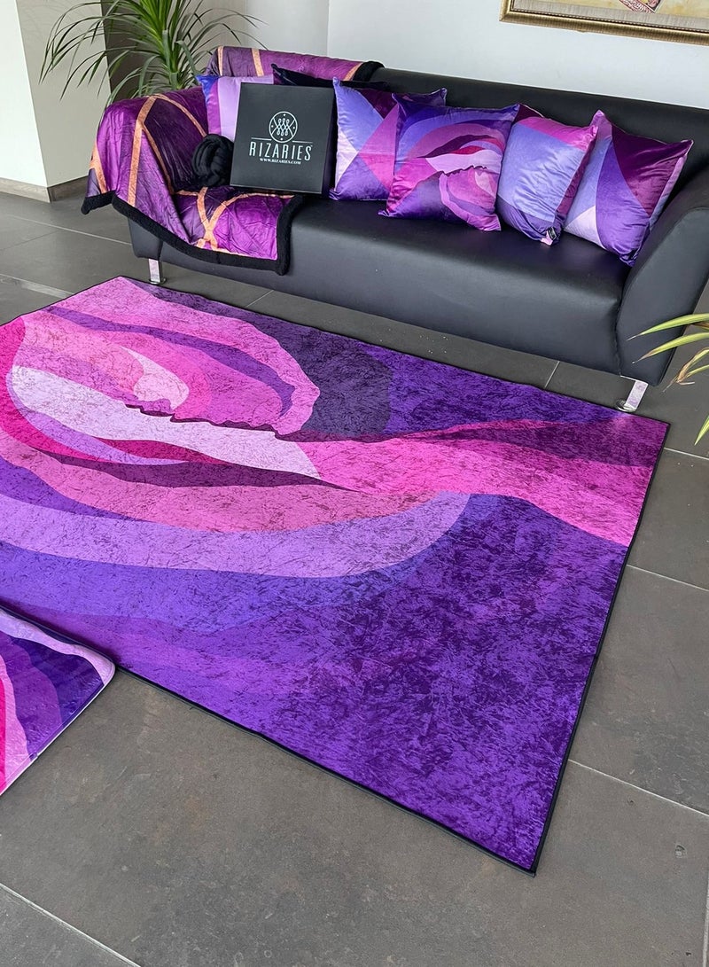 RIZARIES سجادة مركزية من قماش أرجواني، مستطيلة الشكل - Image 2