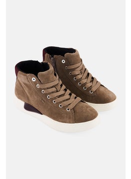 GEOX Women Lace Up Casual Shoes, Beige  - Image 1