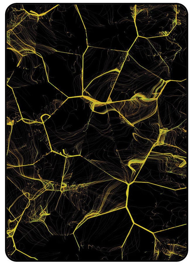 AMINA ALSHEBLI Protective Case Cover For Samsung Galaxy Tab A 10.1 Inch 2019 (T515) Yellow Cracked Texture  - Image 1