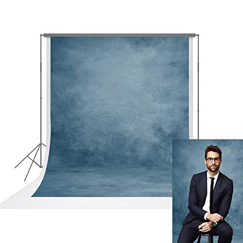 UrcTepics خلفية تصوير ميكروفايبر زرقاء 5x7 قدم لصور كبار السن بتصميم تجريدي - Image 1