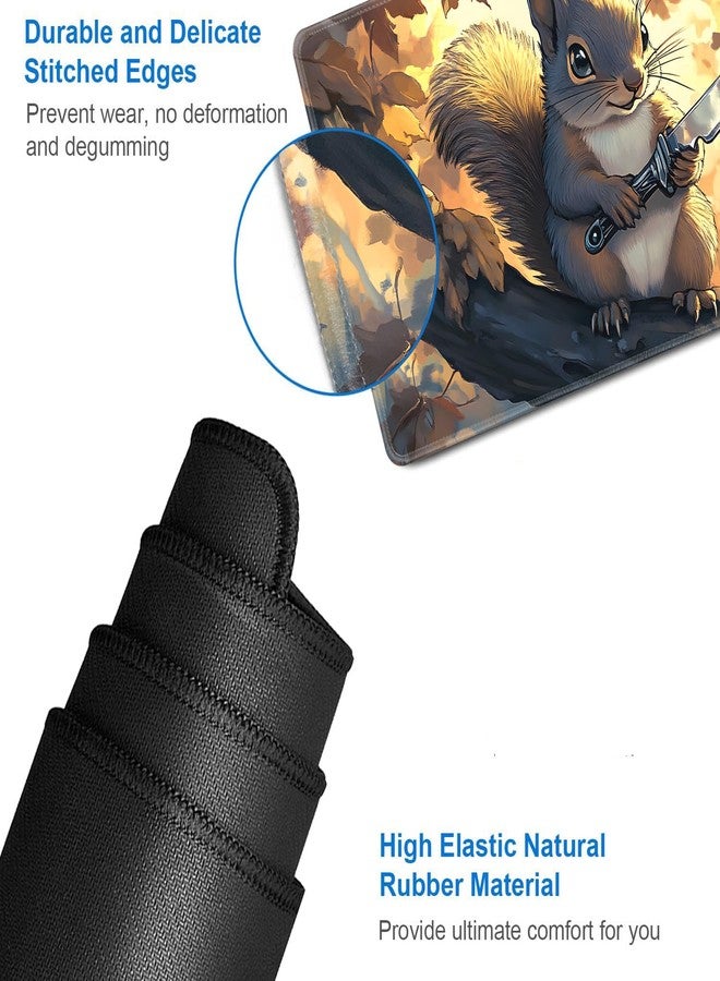 JVGFYNKL for MTG Game Playmat - 24 x 14 inches with Dices and Storage Bags, Non-Slip Base for TCG and Board Game Card Mats, Trading Card Games Mat, Squirrel with Sword Pattern Collectible Card Playmats - Image 4