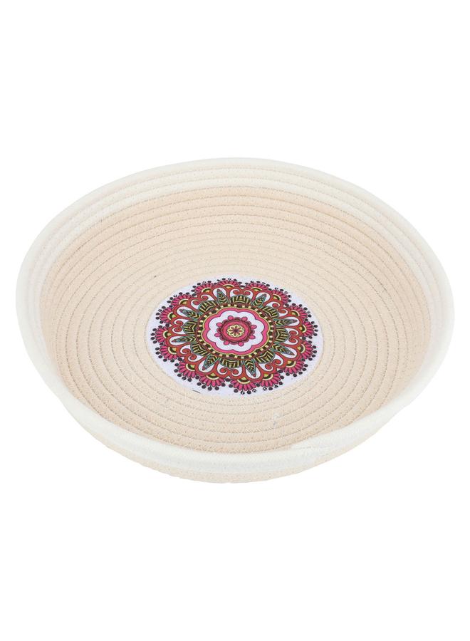 Alsaif Fabric Serving Basket 33 X 33 X 3 Cm Round White - Image 1