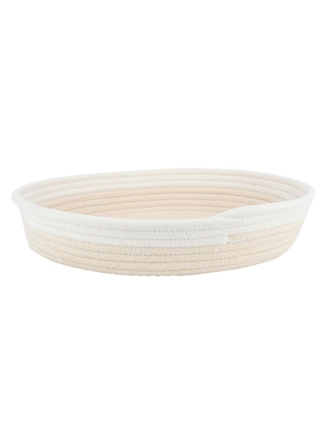 Alsaif Fabric Serving Basket 33 X 33 X 3 Cm Round White - Image 2