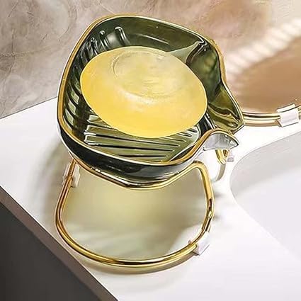 PRISO Golden Ring Self Draining Dish with Holder Box Metal Stand Suitable for Shower, Soap Dish with, Bathroom, Kitchen Sink Bathtub Use - Multicolor. (1 pcs) - Image 5