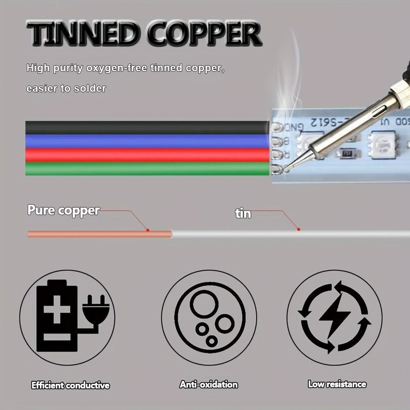 22 Gauge 4 Pin Power Extension Cable 787.4 Inch Compatible With WS2812B WS2811 RGB LED Strips For 3528 5050 LEDs PC Build Lighting DIY RGB - Image 2