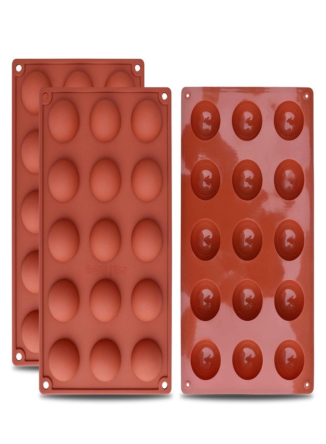 homEdge Small 15-Cavity Semi Sphere Silicone Mold, 3 Packs Baking Mold for Making Chocolate, Cake, Jelly, Dome Mousse-1.5 inches (Diameter) Pay Attention to the Size - Image 1
