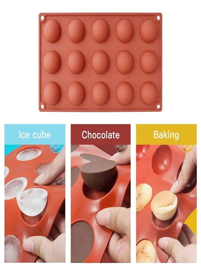 homEdge Small 15-Cavity Semi Sphere Silicone Mold, 3 Packs Baking Mold for Making Chocolate, Cake, Jelly, Dome Mousse-1.5 inches (Diameter) Pay Attention to the Size - Image 3