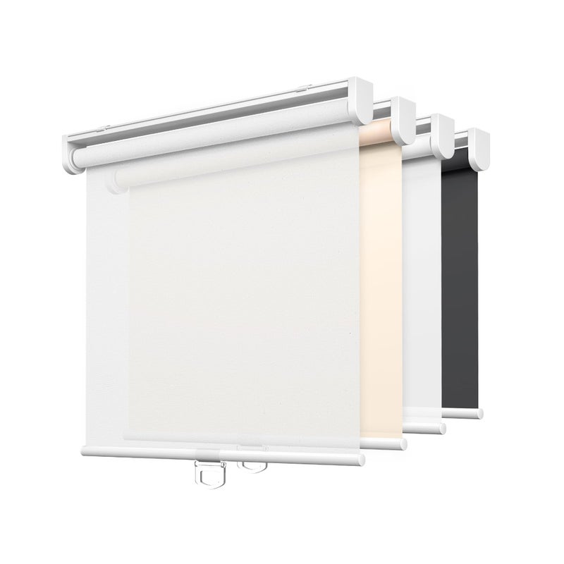 LazBlinds No Tools No Drill Cordless Roller Shades Light Filtering Window Sheer Shades Transparent UV Protection Roll Up Blinds for Windows 20 W x 72 H White - Image 2