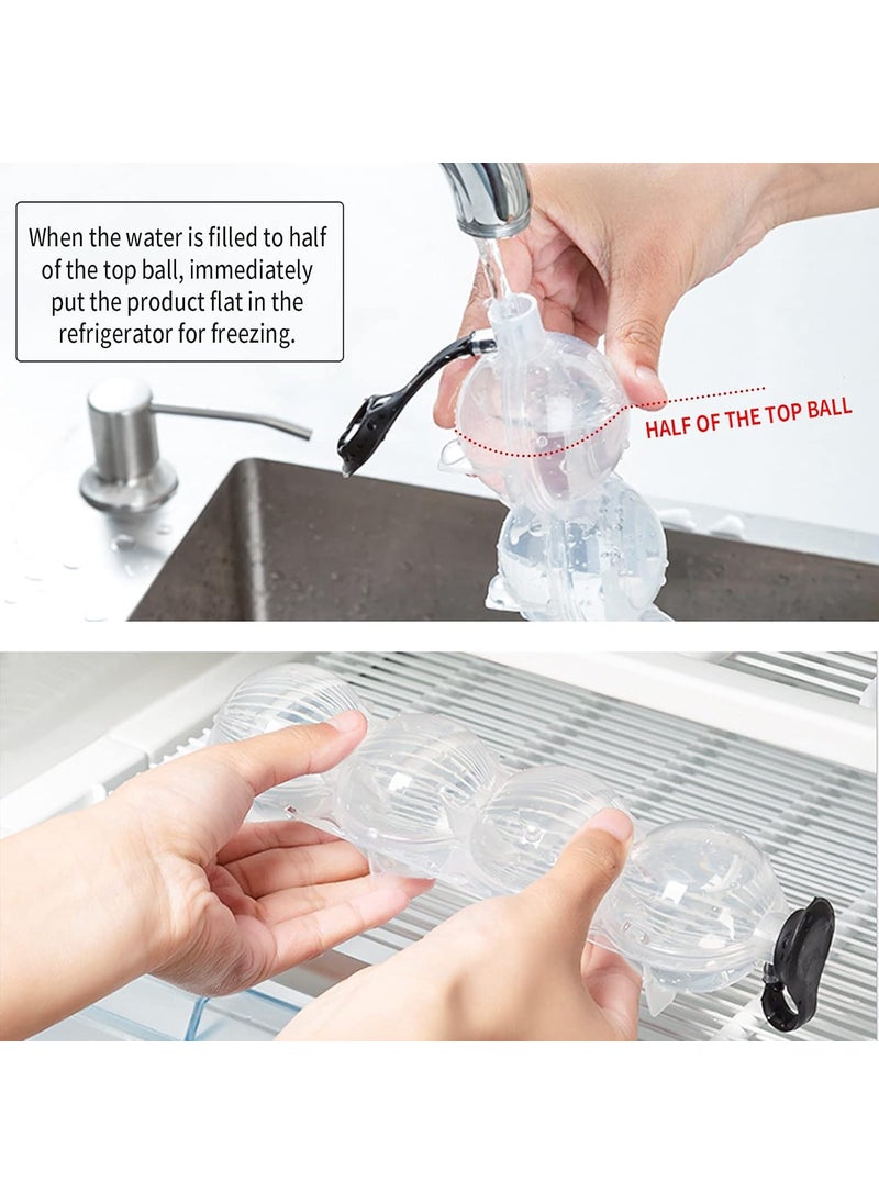 Olpad Olpad Large Ice Ball Maker 5 x 5 Cm Ice Balls Food Grade Easy to Fill Round PVC Ice Tray Easy Release Reusable Perfect Spheres Craft Ice Maker for Whiskey Cocktails Gifting Pack of 1  - Image 4