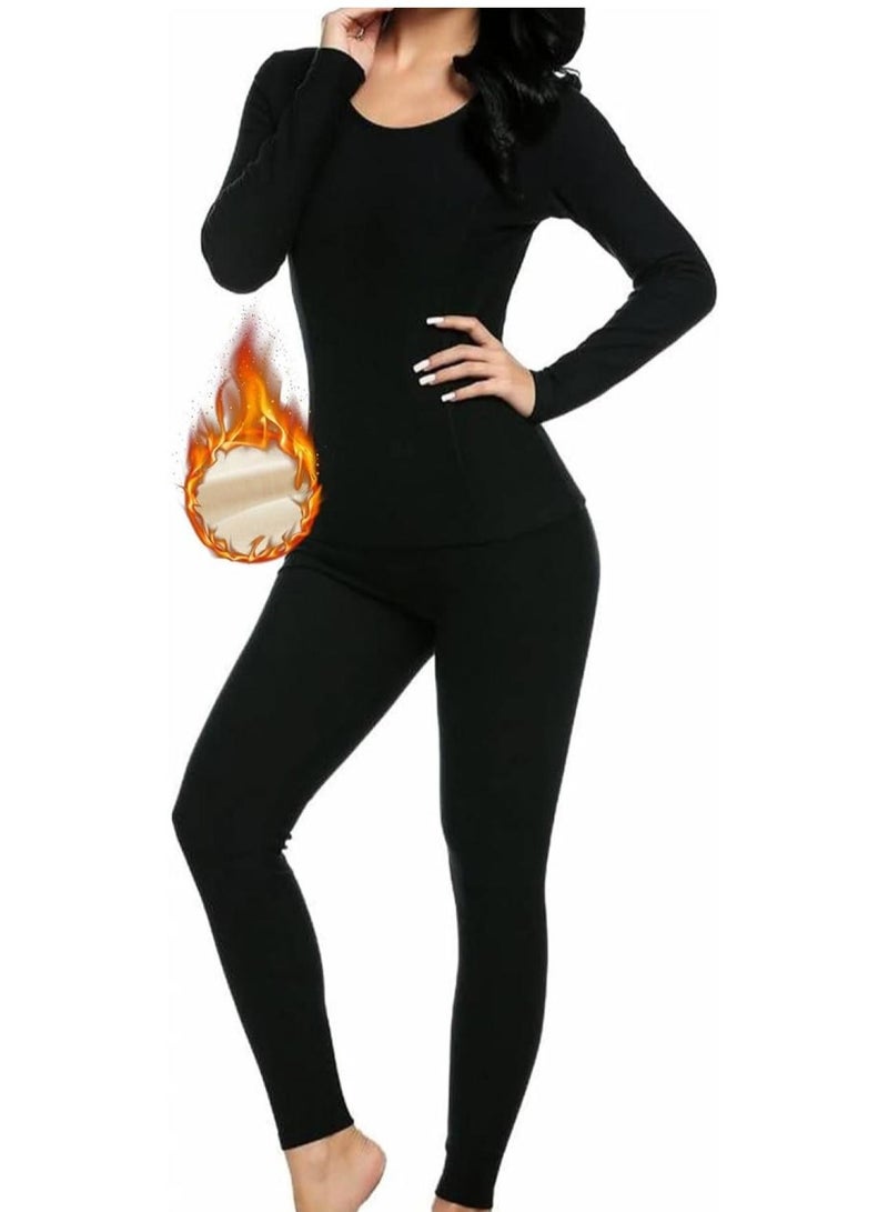 RATSAW Women's Thermal Underwear Set Long Johns Long Johns Women's Wool Silk Thermal Underwear Base Pajamas Set L - Image 1