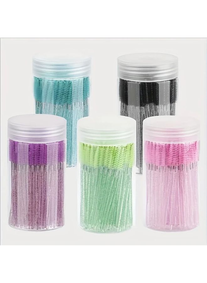 100 Black Mascara Brushes And Containers Set For Eyelash Extension Eyebrow Grooming And Professional Makeup 100 Pieces Per Barrel - Image 1