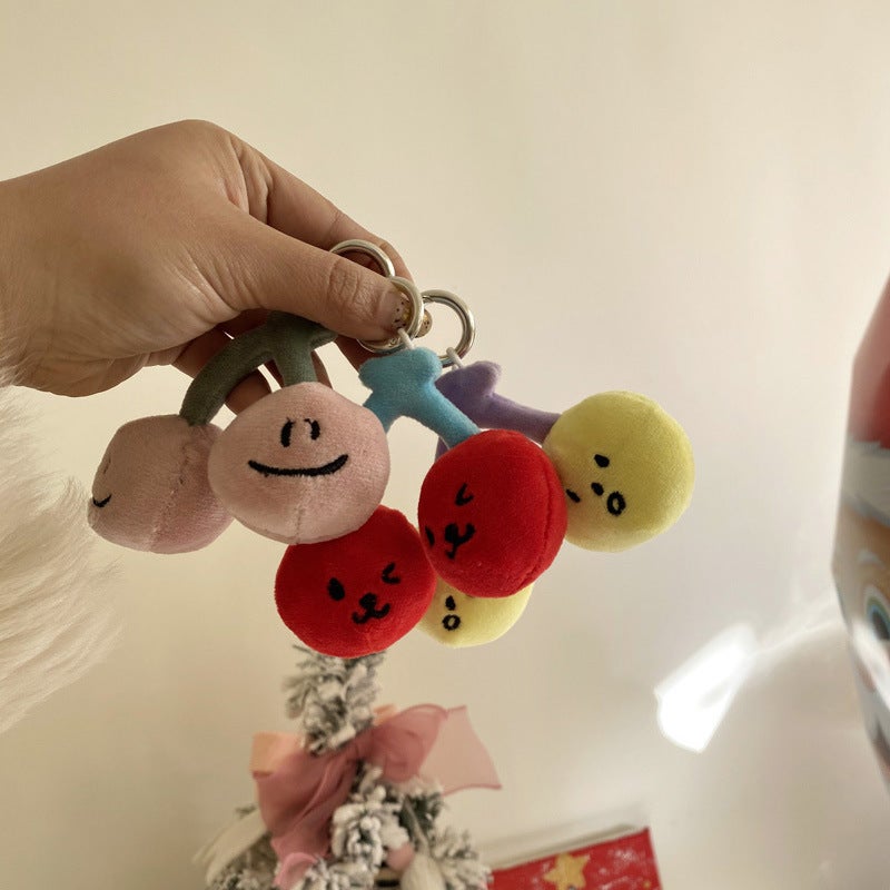Ins Cute Cherry Keychain Expression Series Fruit Cute Plush Bag Pendant Decorative Pendant For Girlfriends - Image 4