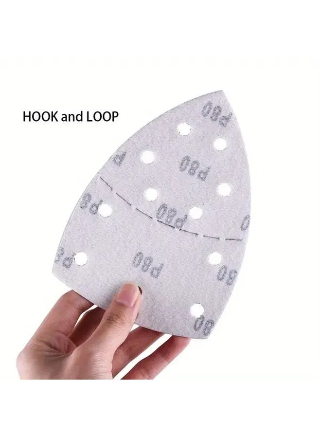 80 قطعة من ورق الصنفرة المثلث متوسط الحبيبات لصنفرة وتلميع الخشب الجاف - Image 4