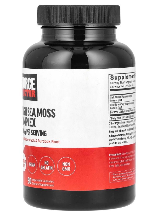 Force Factor Irish Sea Moss Complex 2100 mg 90 Vegetable Capsules (700 mg per Capsule) - Image 2