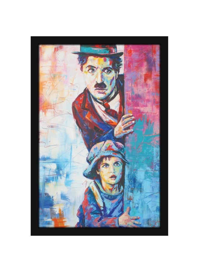 Mad Masters Sir Charlie Chaplin with Kid Sneaking Out English Comic Actor (MM 1954, 8x12 Inch, Paper, With Plexi Glass) - Image 1