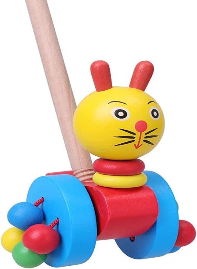 MarvelStore Wooden Animal Push Along Toy for Toddlers | Colorful Walking with Rolling Beads | Sturdy and Fun Baby Pushing Walker Toy for Early Development and Motor Skill for Kids(Multicolor)(Model 4) - Image 1