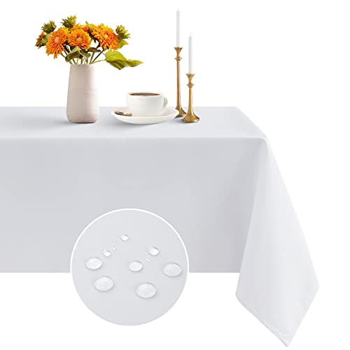 Romanstile Spring Rectangle Tablecloth  Waterproof and Wrinkle Resistant Washable Polyester Table Cloth for Kitchen DiningPartyWedding Indoor and Outdoor Use 60 x 102 inch White