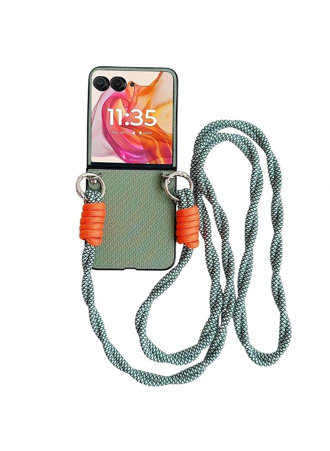 اس-توب جراب لهاتف Motorola Razr 50 Ultra مصنوع من نسيج منسوج مع حبل ملون - Image 1